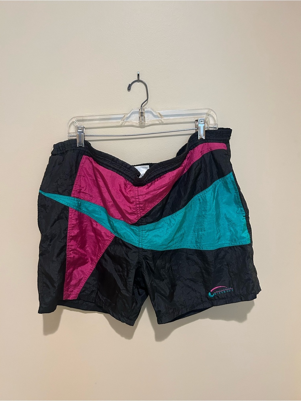 Vintage Givenchy Activewear Colorblock Swim Trunks Shorts XL 90s Nylon